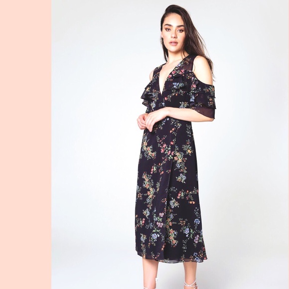 Nordstrom Dresses & Skirts - Cold shoulder floral wrap dress